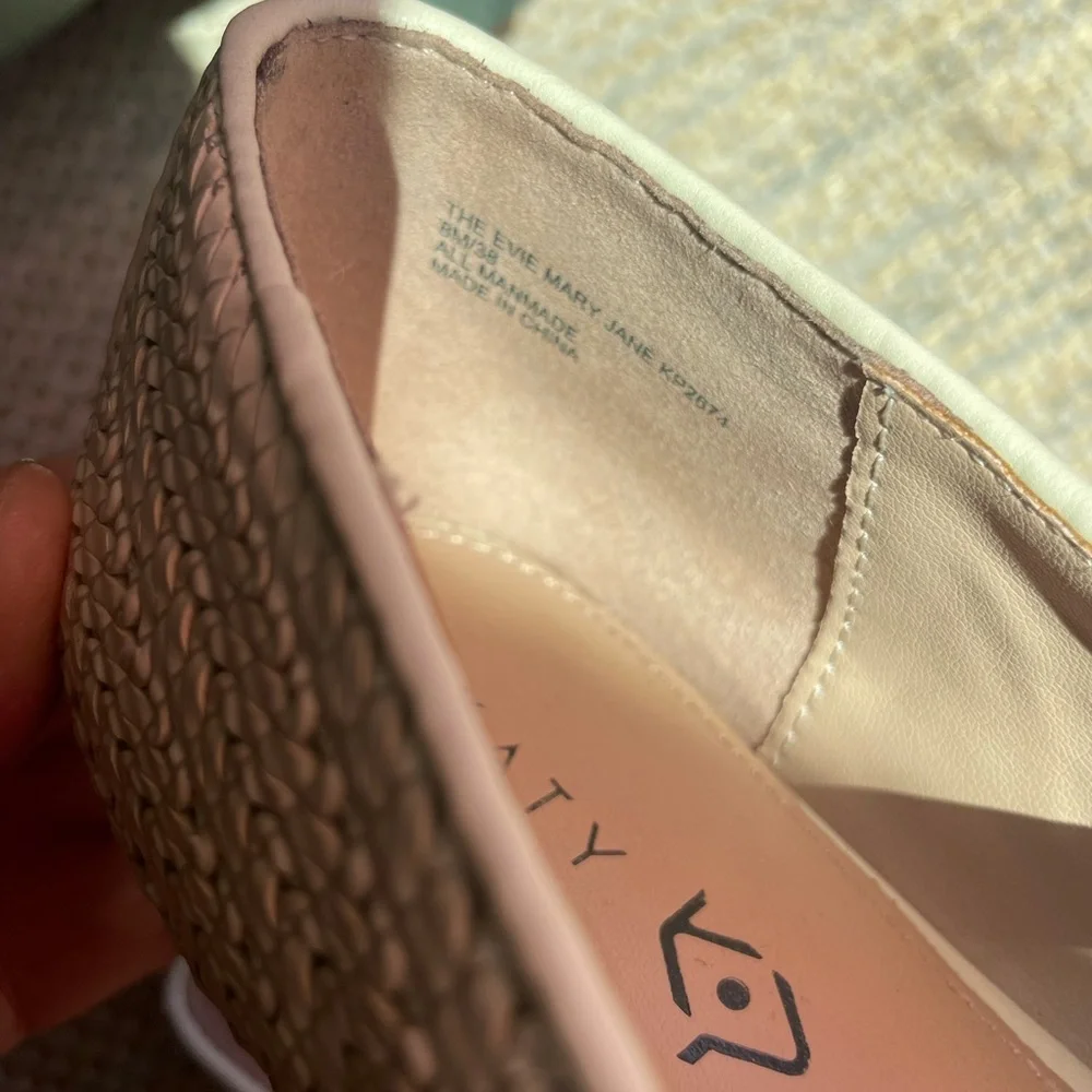 Mary Jane Cream Woven Mary Jane Flats